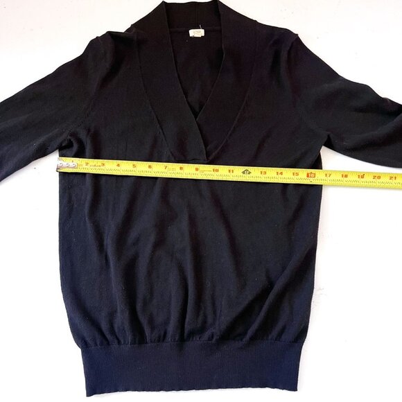 J. Crew Shawl Collar V Neck Sweater Women’s Medium Black - Picture 6 of 9